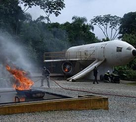 Centro de treinamento de incêndio em aeronave